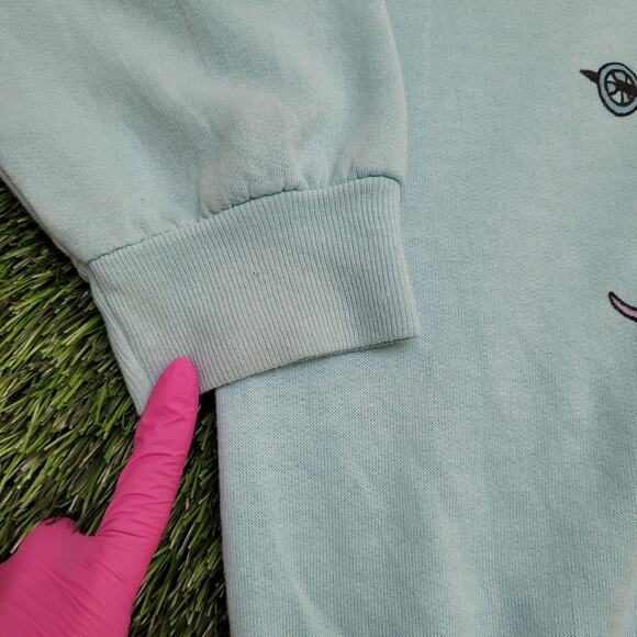 Vintage 80s Bunny Skiing Sweatshirt Womens XL 22x22 Boxy USA - Picture 6 of 15